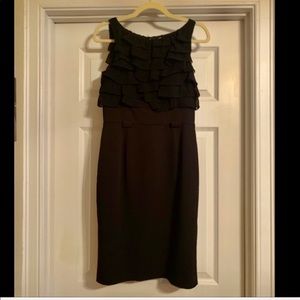 Calvin Klein Black Dress with Ruffle Detail - US 4